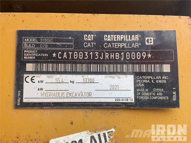 CAT 313GC Tracked Excavator Beltegraver