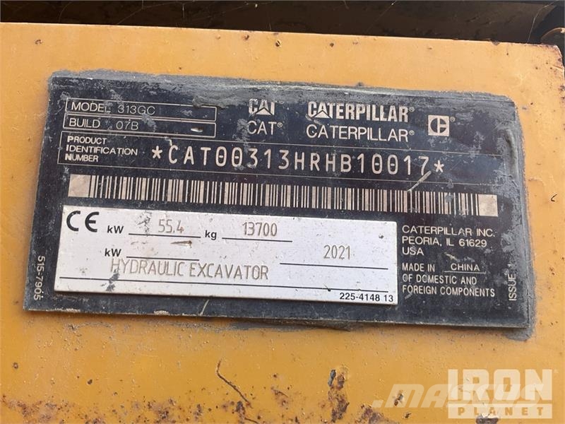 CAT 313GC Tracked Excavator Rupsgraafmachines