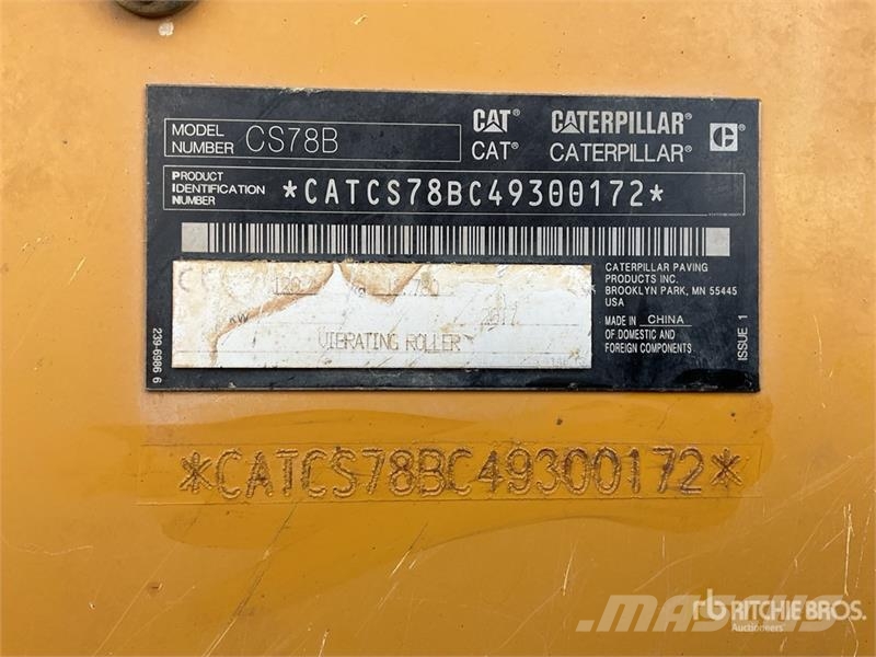 CAT 78B Smooth Drum Compactor Enkelt tromle