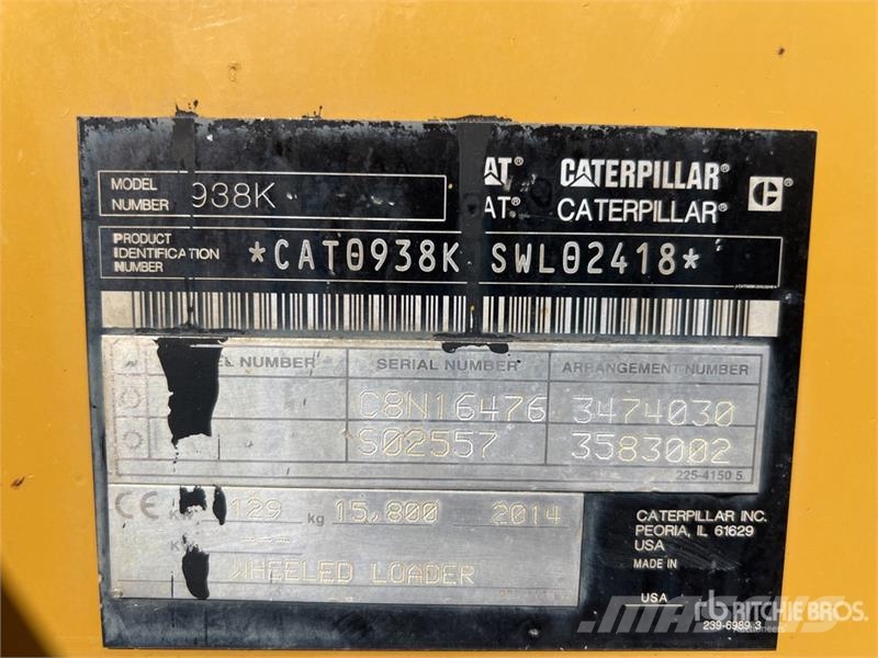CAT 938K Chargeuse Sur Pneus Wheel Loader 輪胎式裝載機