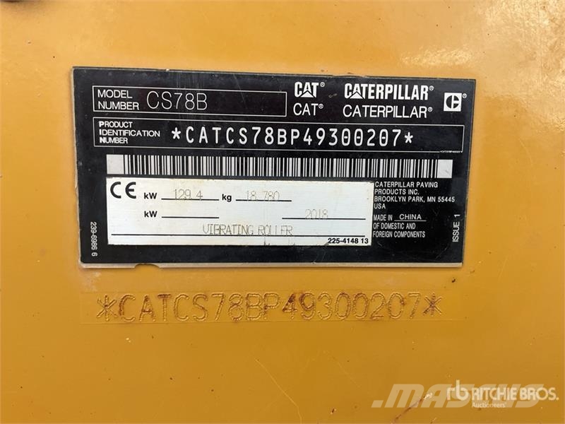 CAT CS78b Smooth Drum Compactor Single drum rollers