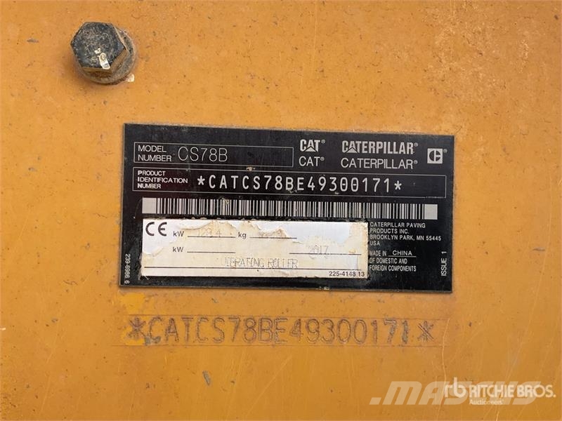 CAT CS78B Smooth Drum Compactor Enkelt tromle