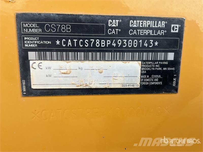 CAT CS78B Smooth Drum Compactor Enkelt tromle