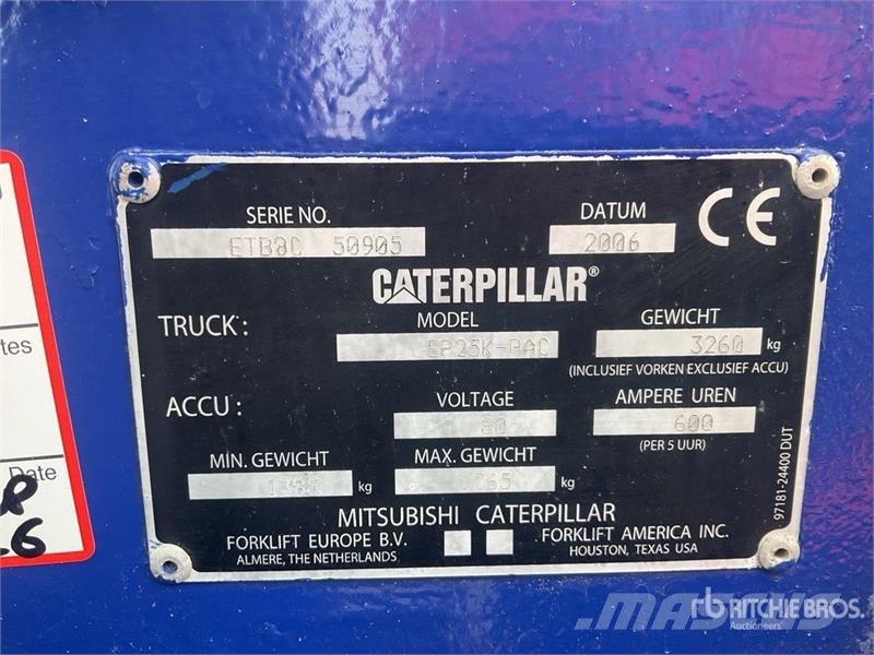 CAT EP25K-PAC 2500 kg Electric Forklift (Inoperable) Elektrostapler