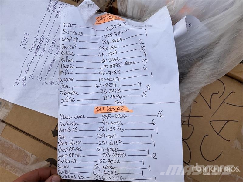 CAT of (1) Pallets of Cat Parts Other components