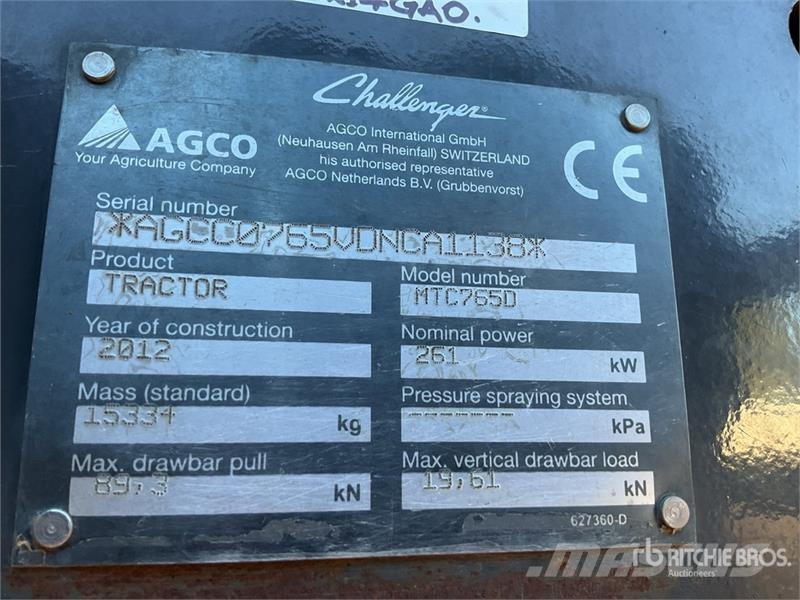 Challenger MT765D Tractors