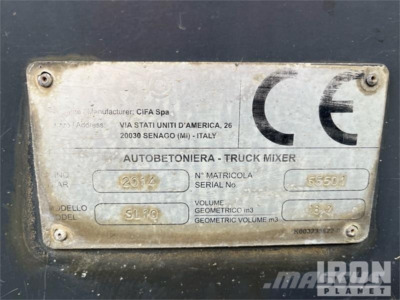 Cifa Semi Mixer SL10 T/A Mixer Trailer Muut kuorma-autot