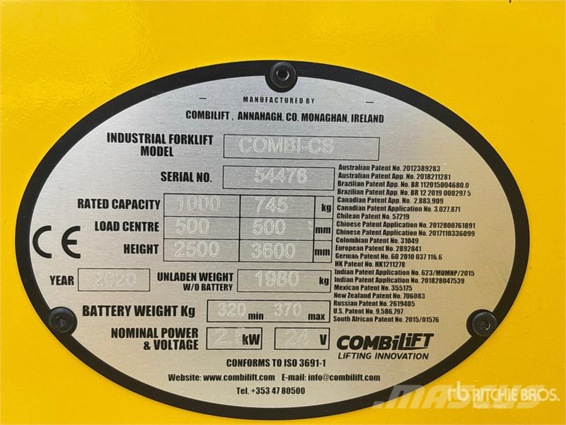 Combilift Combi-CS 2500 kg Electric Stacker Samopogonski ručni viljuškari