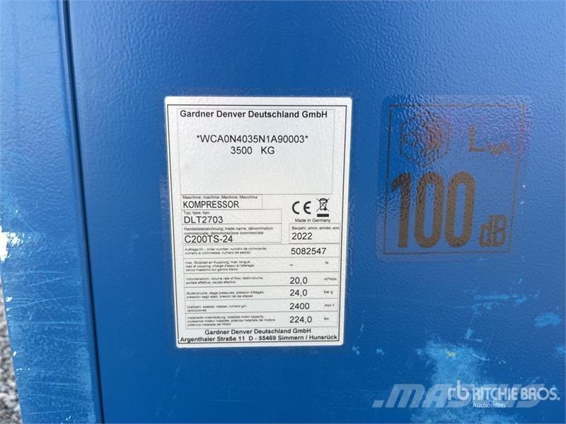 Compair C200TS-24 20 m3/min DLT2703HP Air Compressor Kompresori