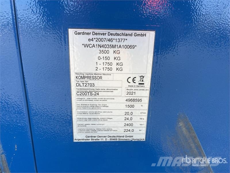 Compair C200TS24/HG1 DLT2703 20 m3/min Air Compressor Compressors