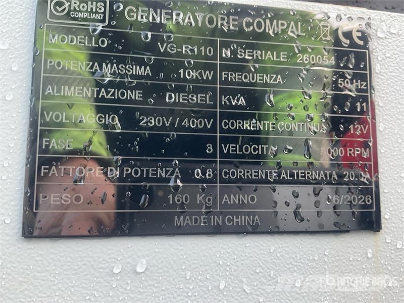 Compal VG-R110 10KW Generator Set Dieselgeneraattorit