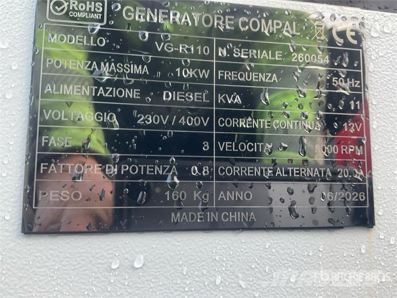 Compal VG-R110 10KW Generator Set Dieselgeneraattorit