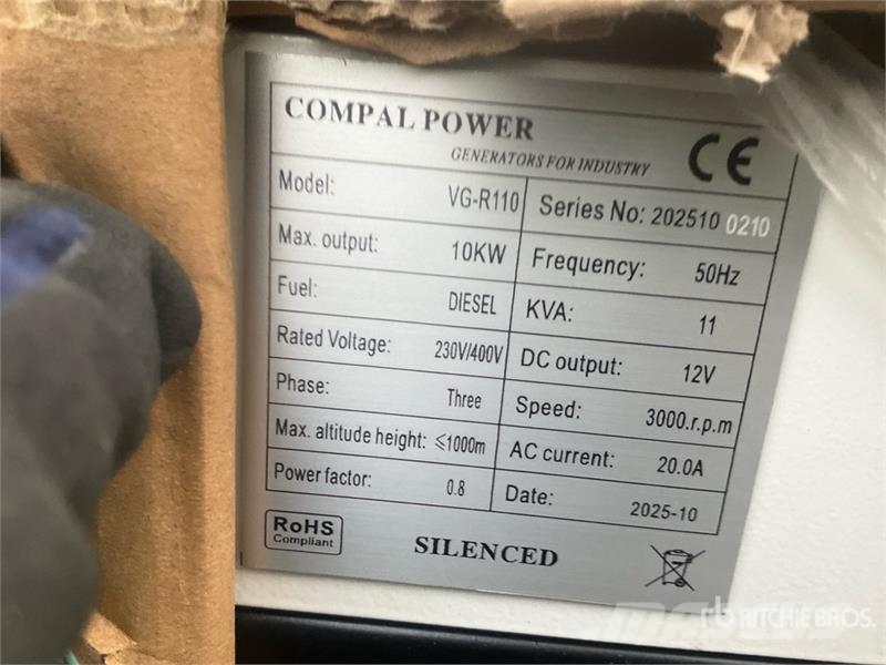 Compal VG-R110 Diesel 10KW Generator Set Dizelski agregati