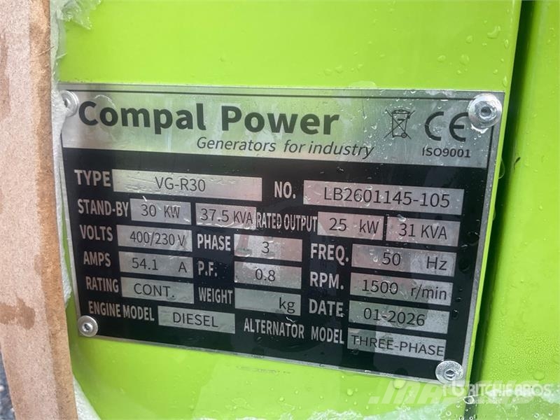  Compal VG-R30 37.5 kVA Diesel 30KW Generator Set Dieselgeneraattorit