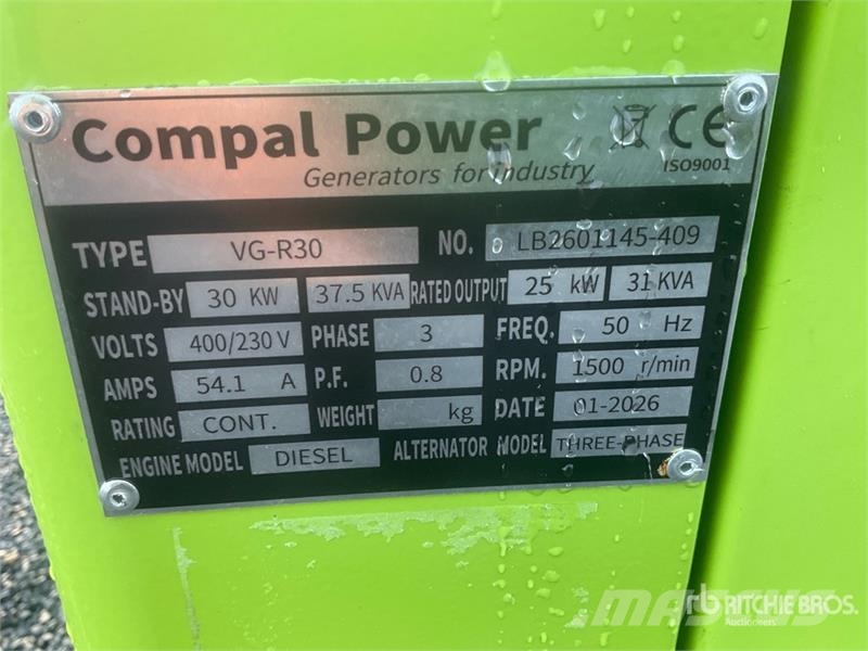 Compal VG-R30 37.5 kVA Diesel 30KW Generator Set Dieselgeneraattorit