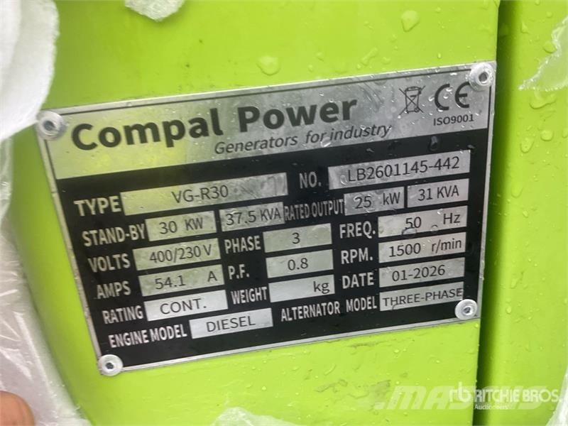 Compal VG-R30 37.5 kVA Diesel 30KW Generator Set Dieselgeneraattorit