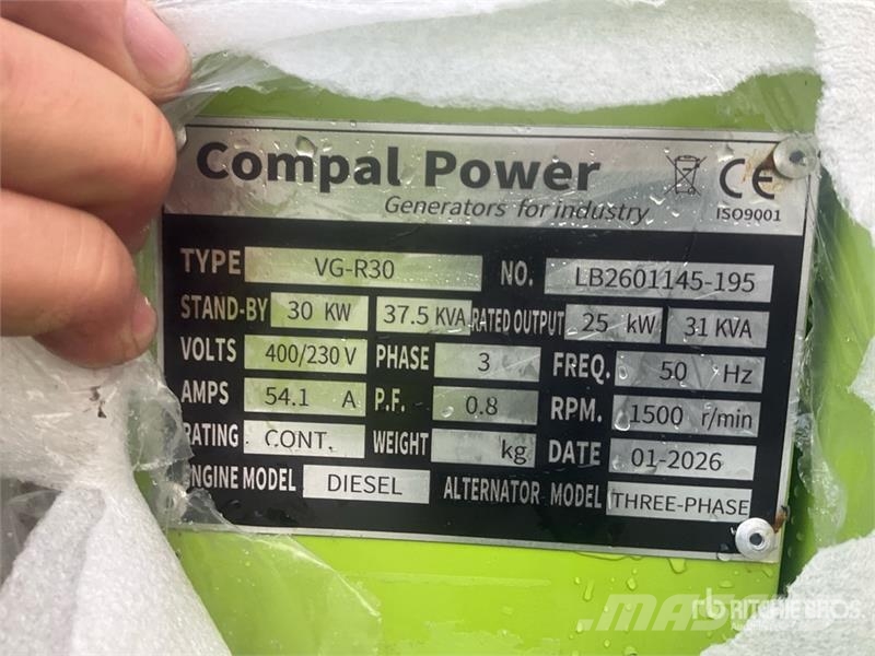  Compal VG-R30 37.5 kVA Diesel 30KW Generator Set Dieselgeneraattorit
