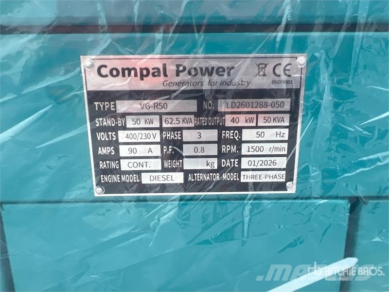  Compal VG-R50 50KW Generator Set (Unused) Naftové generátory