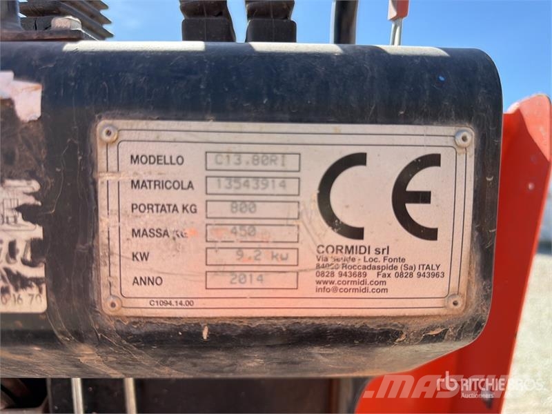 Cormidi C13.80RI Motobasculeur Sur Chenilles Tracked Dumpe Minidumprar