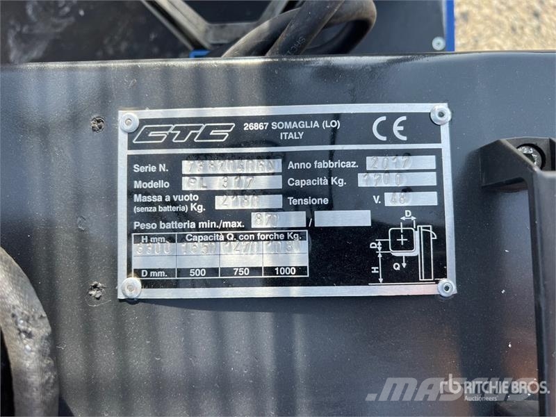 CTC PL 317 1700 kg Electric Forklift Akumulátorové vozíky