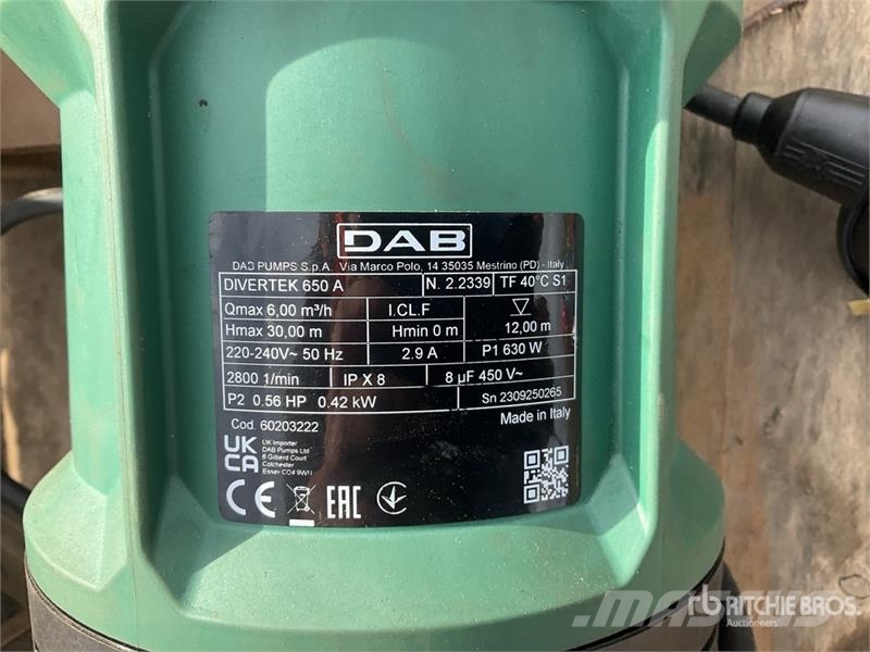 DAB Divertek 650 A Electric Submersible Water Pump Other components