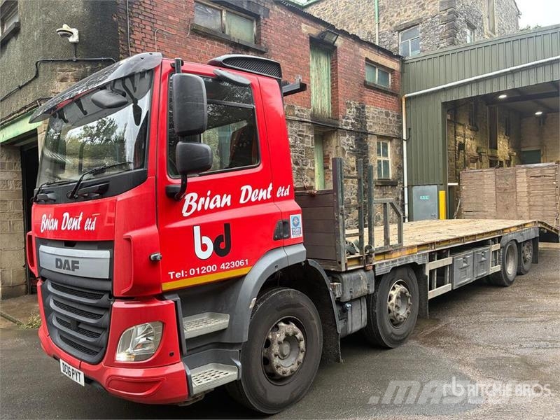 DAF CF440 8x2 Rear Lift/ Rear Steer Beavertail Flatbed Platós / Ponyvás teherautók