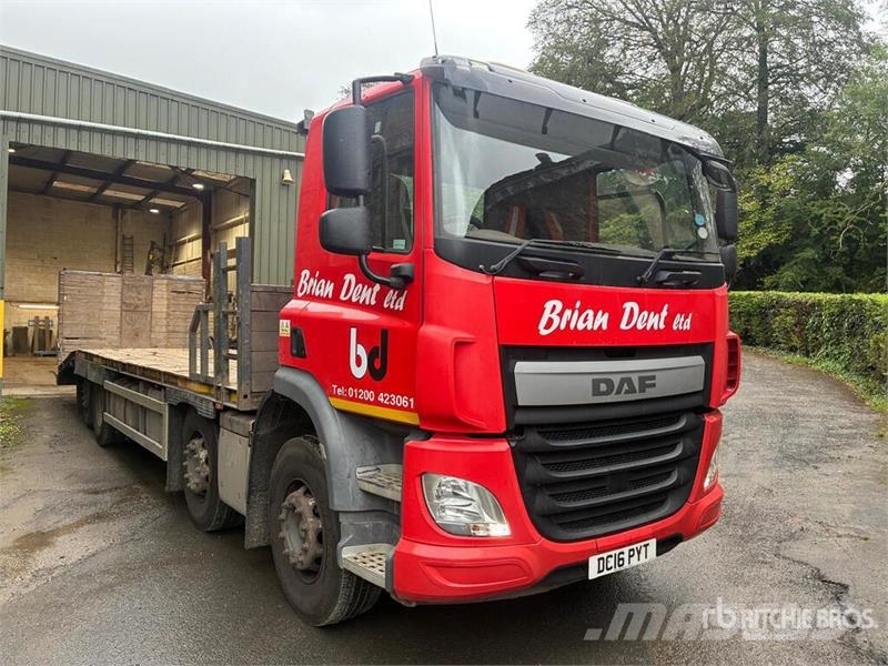 DAF CF440 8x2 Rear Lift/ Rear Steer Beavertail Flatbed Platós / Ponyvás teherautók