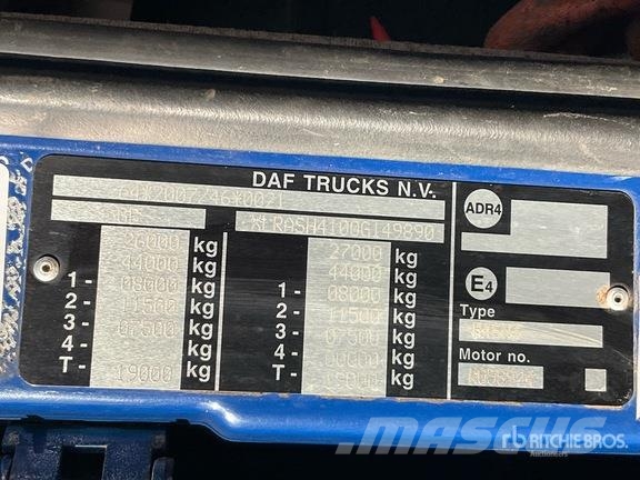 DAF Q150Z Easy fold. Knuckle Boom on DAF 6x2 Sleeper F Crane trucks