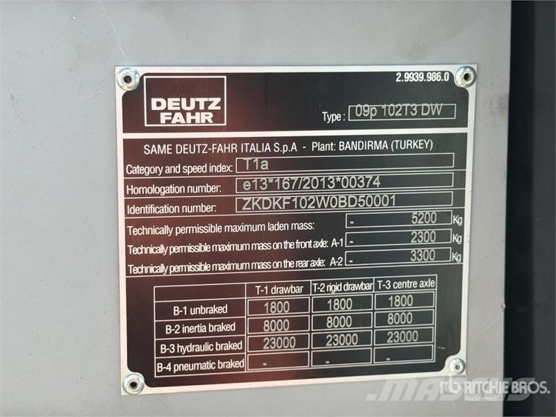 Deutz-Fahr 5100 D Keyline GS 4WD Tractor Трактори