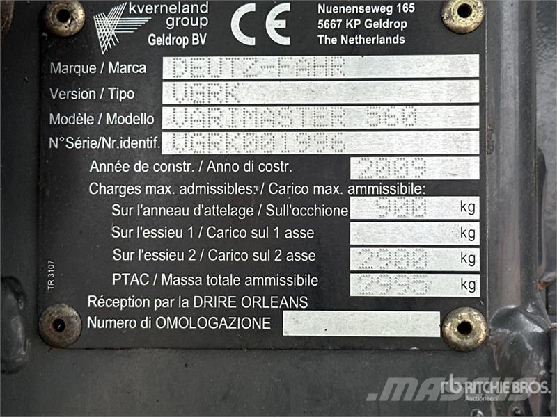 Deutz Varimaster 560 Presse A Balles Rondes 1 Essieu S/A Prese/balirke za rolo bale