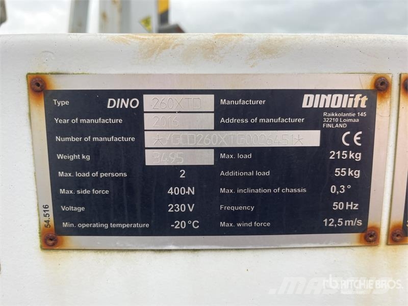 Dino 260XTD Towable Lift (Inoperable) Järelveetavad korvtõstukid