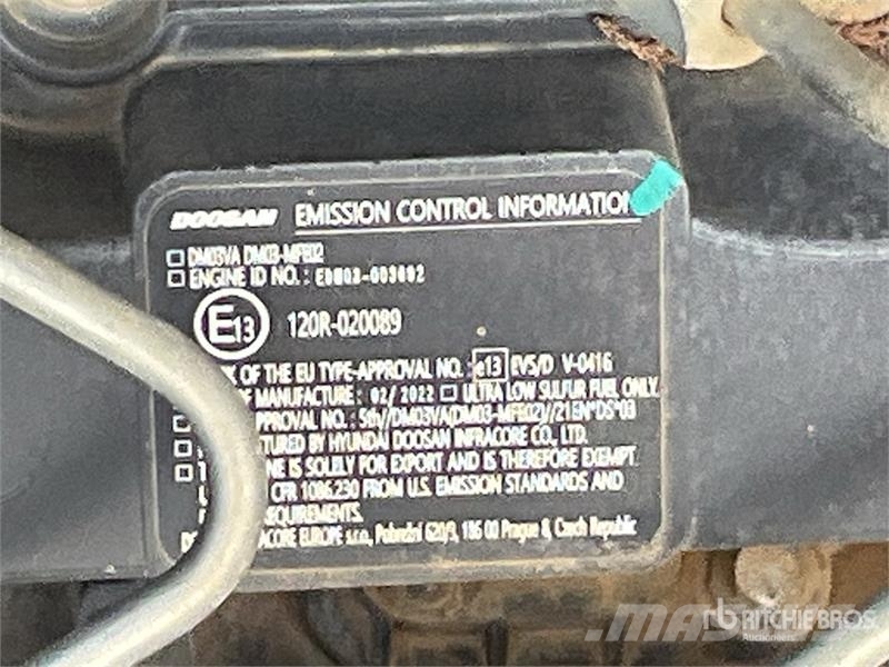 Doosan DX140LC-7 Tracked Excavator Bagri goseničarji
