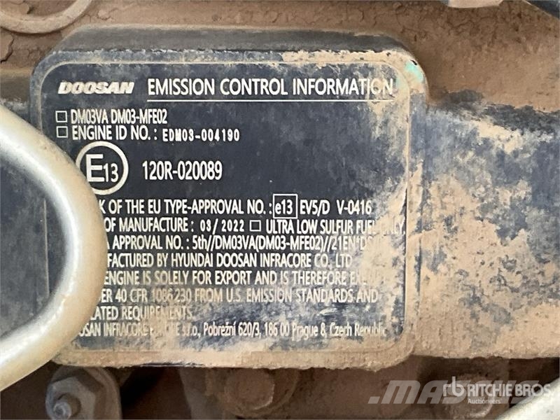 Doosan DX140LC-7 Tracked Excavator Excavadoras de cadenas