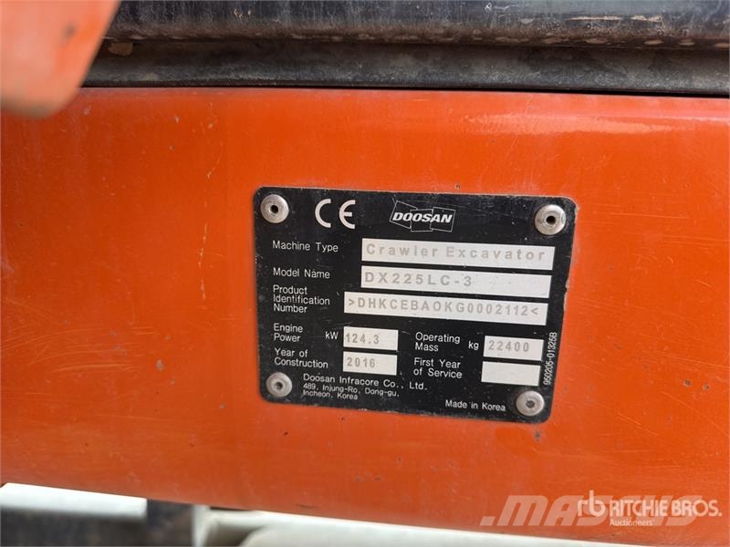Doosan DX225LC-3 Pelle Sur Chenilles Tracked Excavator Escavatori cingolati