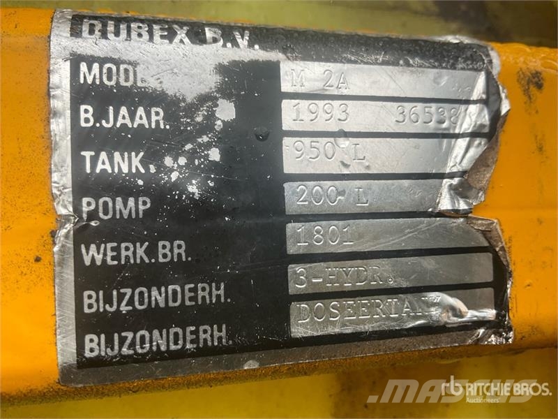 Dubex M 2A 18 m 3-Point Hitch Sprayer Vučene prskalice
