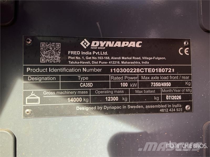 Dynapac CA35D Smooth Drum Compactor (Unused) Грунтовые катки