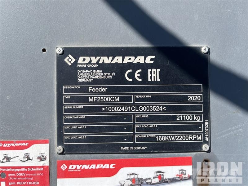 Dynapac MF2500CM Tracked Asphalt Transfer Machine Gradbeništvo - drugo