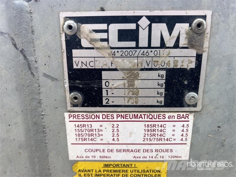 ECIM PEGD35 T/A Remorque Porte Équipement Equipmen Autotreilerid
