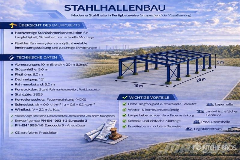 Ecoenergy 10x20x5 Storage Building (Unused) Stahlrahmenaufbauten
