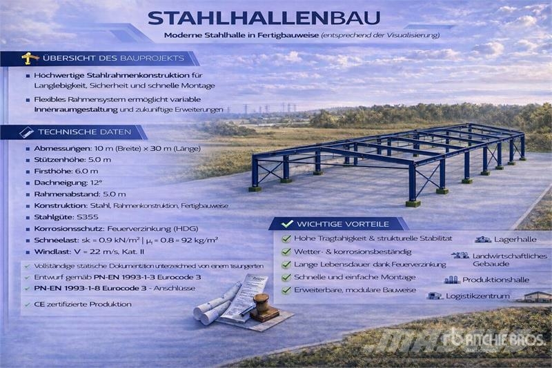 Ecoenergy 10x30x5 Storage Building (Unused) Stahlrahmenaufbauten