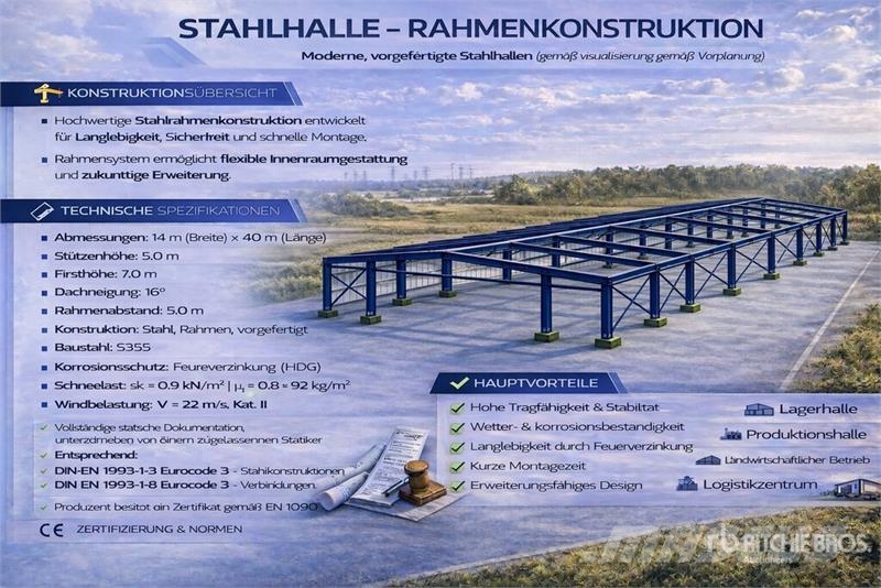 Ecoenergy 14x40x5 Storage Building (Unused) Stahlrahmenaufbauten
