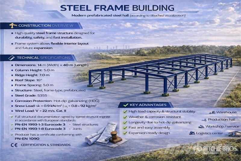  Ecoenergy 14x40x5 Storage Building (Unused) Stalen constructies