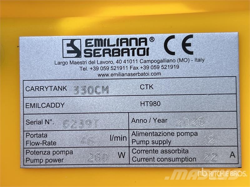 Emiliana Serbatoi Carrytank 330CM 330 L Poly Portable Diesel Transfe صهاريج الوقود والصهاريج الإضافية