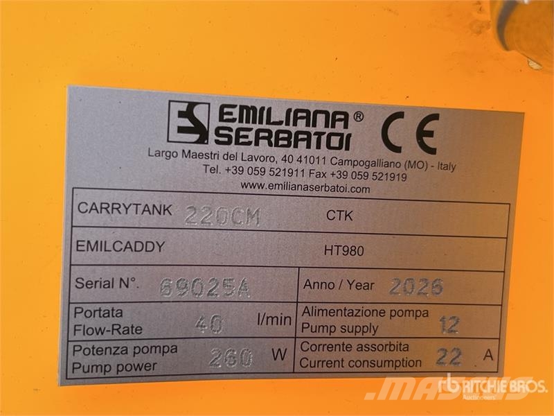 Emiliana Serbatoi CARRYTANK 220CM 220 L Poly Portable Diesel Transfe Паливні та присадочні баки