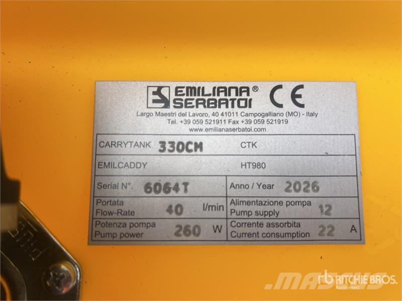 Emiliana Serbatoi CARRYTANG 330CM 330 L Poly Portable Diesel Transfe Паливні та присадочні баки