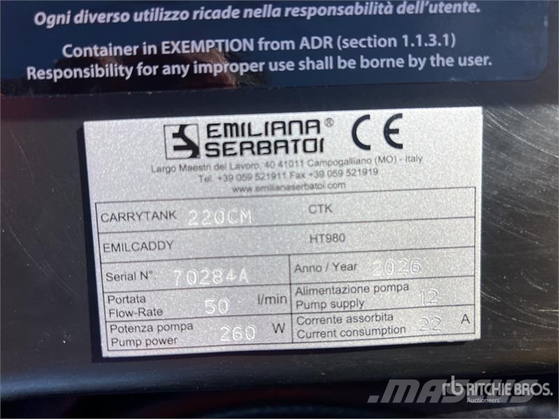 Emiliana Serbatoi Carrytank 220CM 220 L Poly Portable Diesel Transfe Fuel and additive tanks