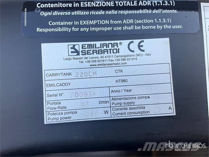 Emiliana Serbatoi Carrytank 220PK 220 L Poly Portable Diesel Transfe Резервоари за гориво и добавки