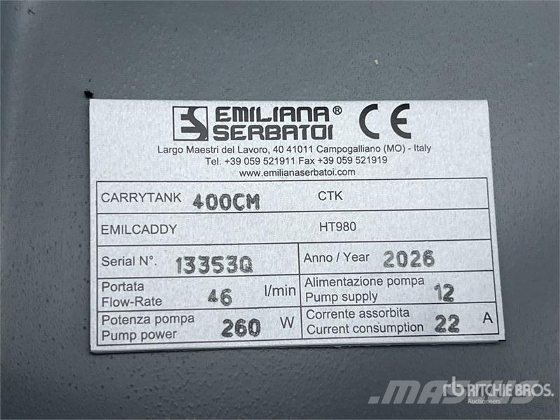 Emiliana Serbatoi Carrytank 400CM 440 L Poly Portable Diesel Transfe Bränsle och tillsatstankar