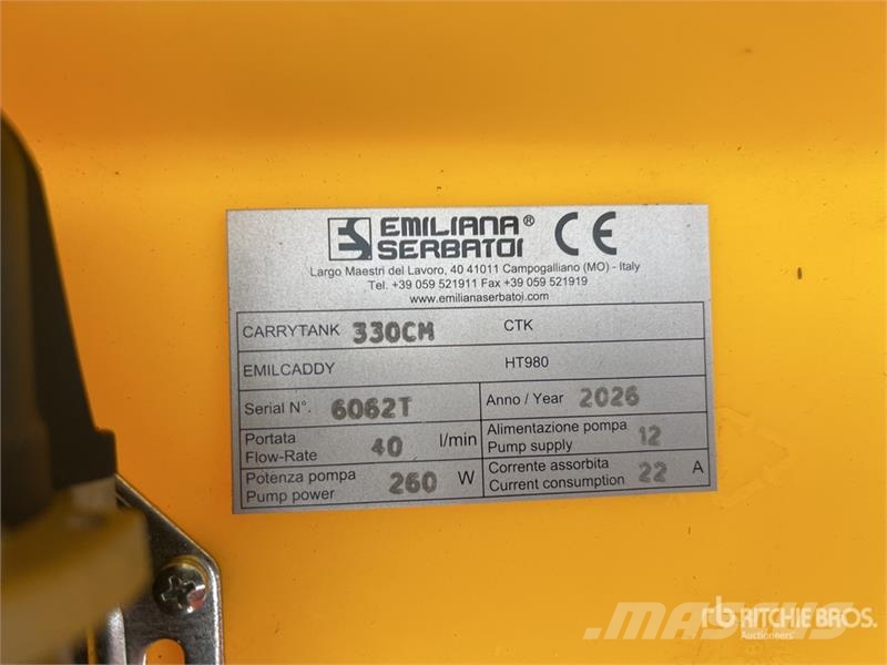 Emiliana Serbatoi CARRYTANK 330CM 330 L Poly Portable Diesel Transfe Паливні та присадочні баки