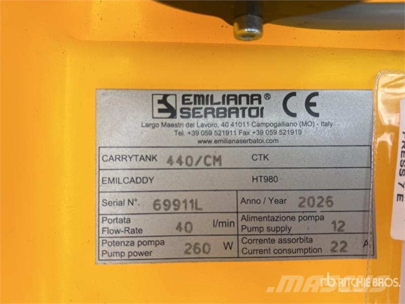 Emiliana Serbatoi CARRYTANK 440/CM 440 L Poly Portable Diesel Transf Паливні та присадочні баки